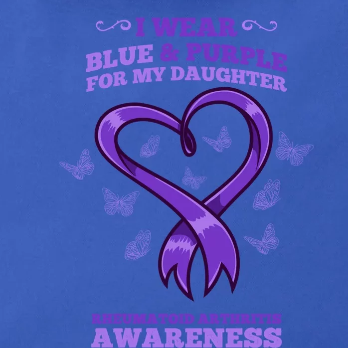 I Wear Blue Purple Daughter Rheumatoid Arthritis Awareness Gift Zip Tote Bag