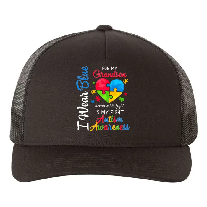 I Wear Blue For My Grandson Autism Awareness Yupoong Adult 5-Panel Trucker Hat