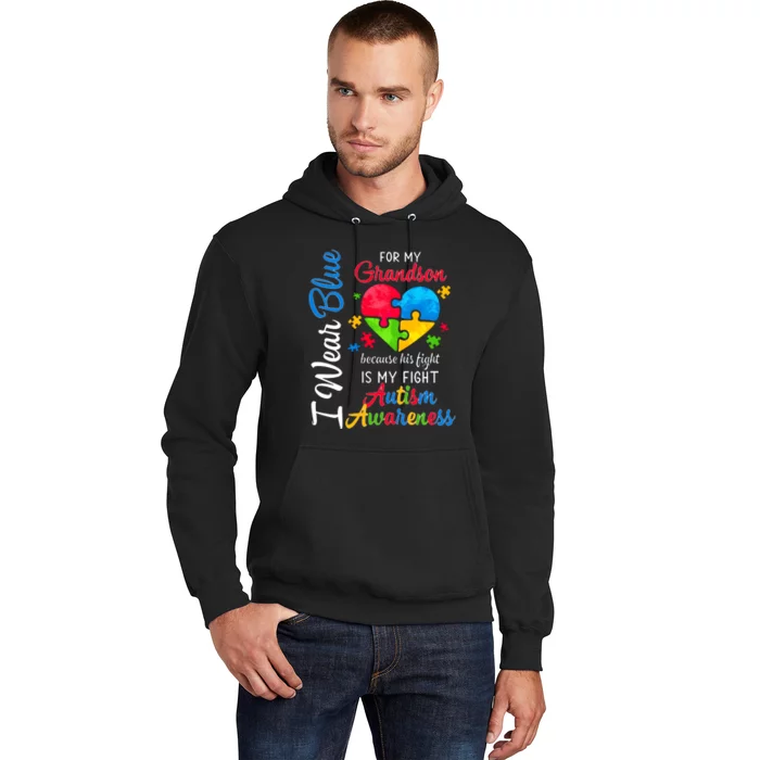 I Wear Blue For My Grandson Autism Awareness Hoodie