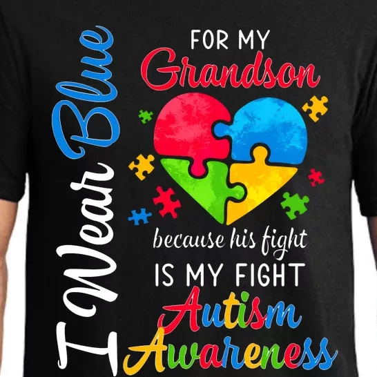 I Wear Blue For My Grandson Autism Awareness Pajama Set