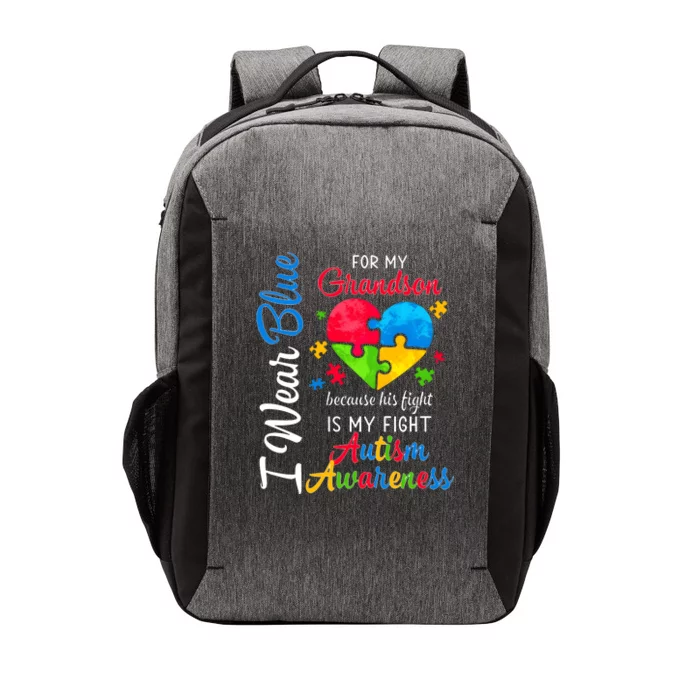 I Wear Blue For My Grandson Autism Awareness Vector Backpack