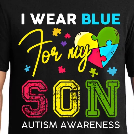 I Wear Blue For My Son Autism Awareness Month Mom Dad Love Great Gift Pajama Set