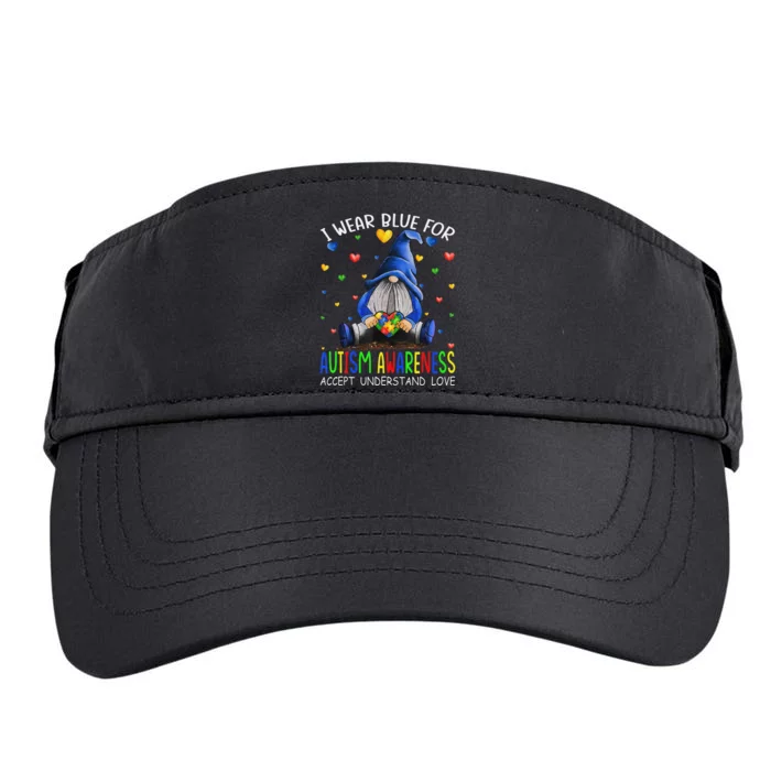 I Wear Blue For Autism Awareness Accept Understand Gnomes Adult Drive Performance Visor