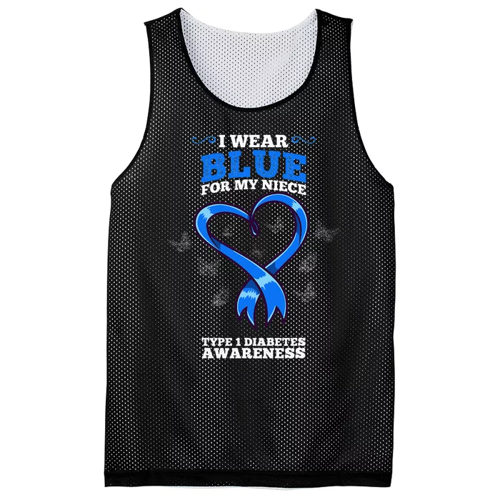 I Wear Blue For My Niece T1d Type 1 Diabetes Awareness Mesh Reversible Basketball Jersey Tank