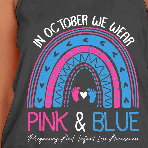 I Wear Blue And Pink Pregnancy Angel Infant Loss Awareness Women's Knotted Racerback Tank