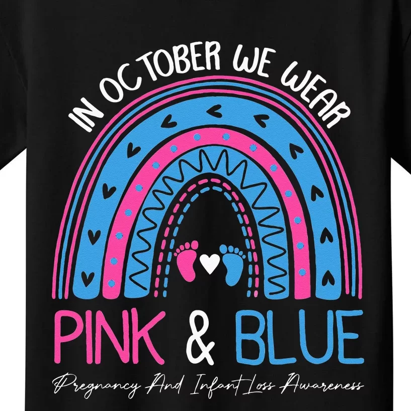 I Wear Blue And Pink Pregnancy Angel Infant Loss Awareness Kids T-Shirt