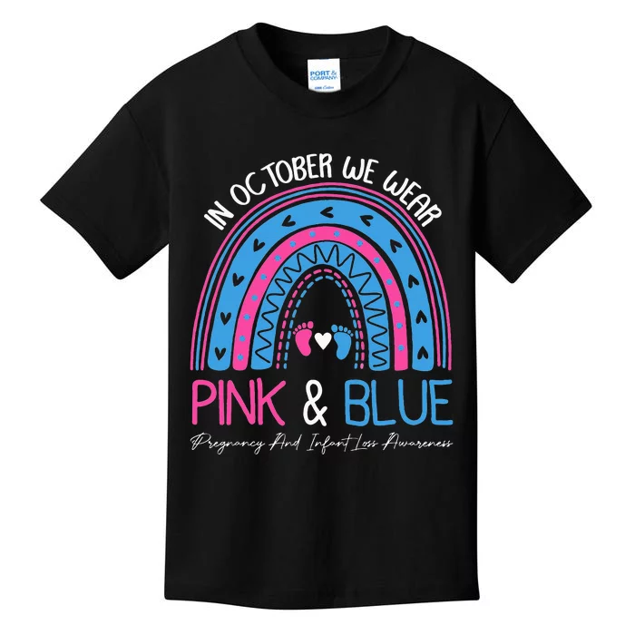 I Wear Blue And Pink Pregnancy Angel Infant Loss Awareness Kids T-Shirt