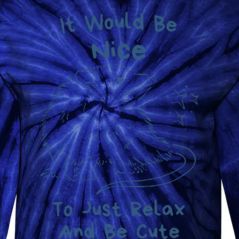 It Would Be Nice To Just Relax And Be Cute Funny Opossum Tie-Dye Long Sleeve Shirt