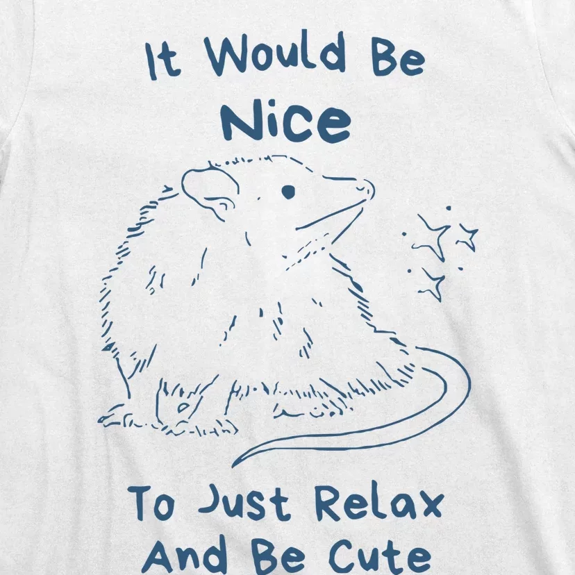 It Would Be Nice To Just Relax And Be Cute Funny Opossum T-Shirt