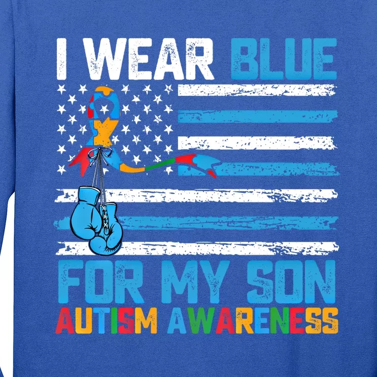 I Wear Blue For My Son Autism Awareness Month Gift Long Sleeve Shirt