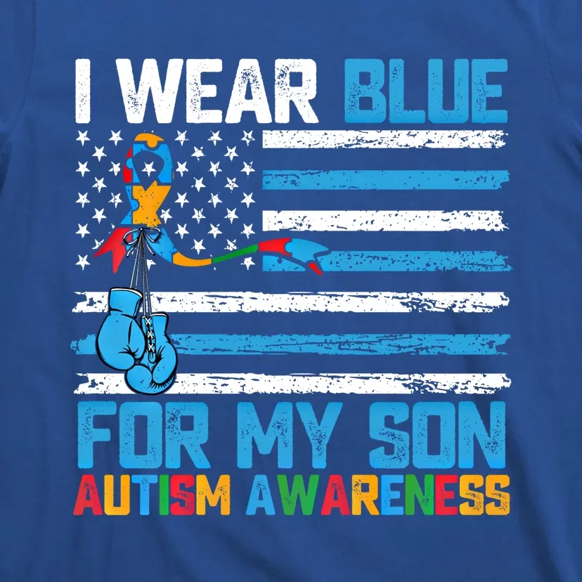 I Wear Blue For My Son Autism Awareness Month Gift T-Shirt