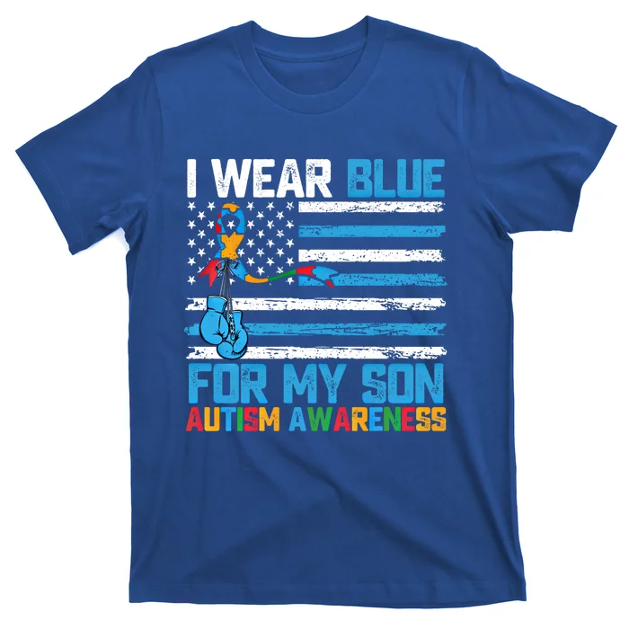 I Wear Blue For My Son Autism Awareness Month Gift T-Shirt