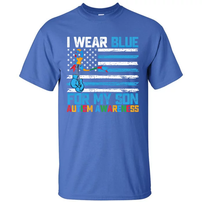 I Wear Blue For My Son Autism Awareness Month Gift Tall T-Shirt