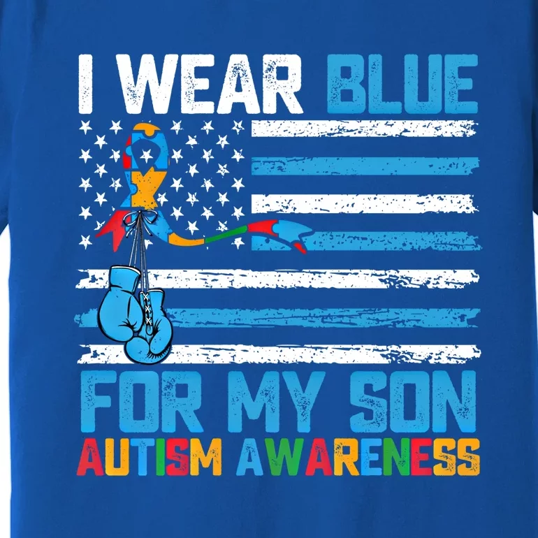 I Wear Blue For My Son Autism Awareness Month Gift Premium T-Shirt