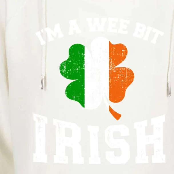 I'm Wee Bit Irish With Ireland Shamrock For St Patricks Day Gift Womens Funnel Neck Pullover Hood