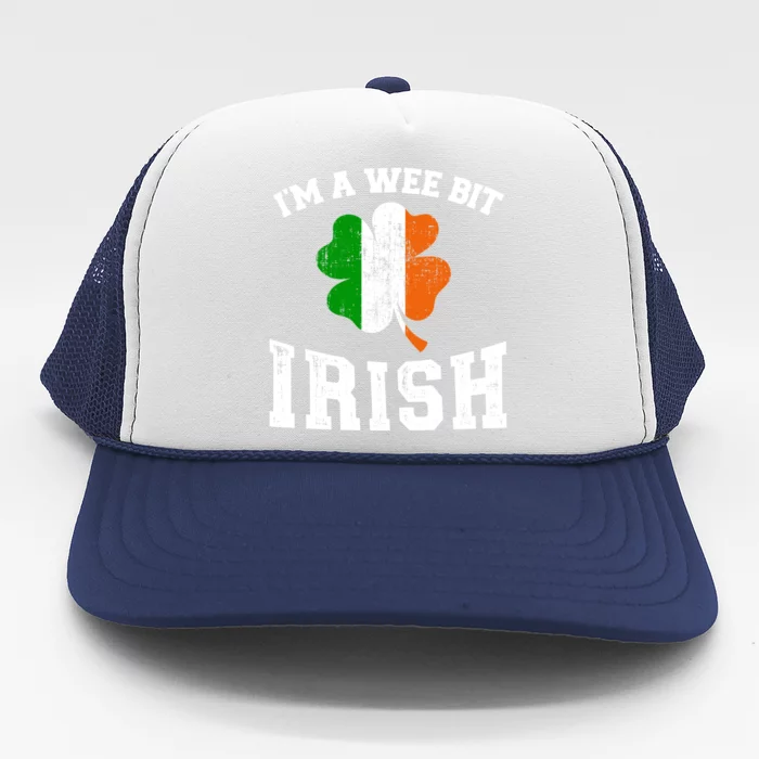 I'm Wee Bit Irish With Ireland Shamrock For St Patricks Day Gift Trucker Hat