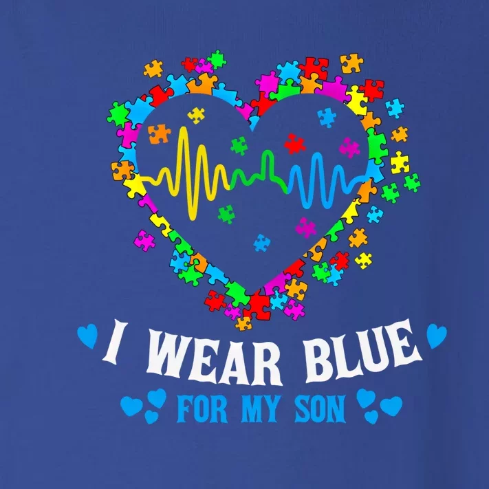 I Wear Blue For My Son Autism Awareness Gift Toddler Long Sleeve Shirt