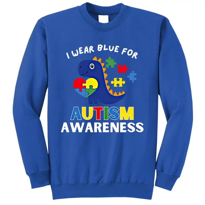 I Wear Blue Utism Awareness Dinosaur Gift Sweatshirt