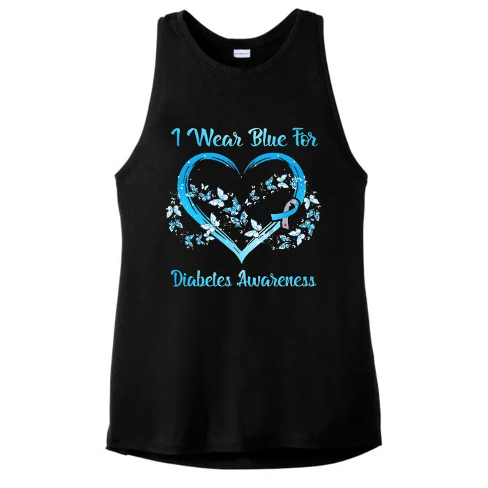 I Wear Blue For Diabetes Awareness MotherS Day Chritsmas Ladies Tri-Blend Wicking Tank