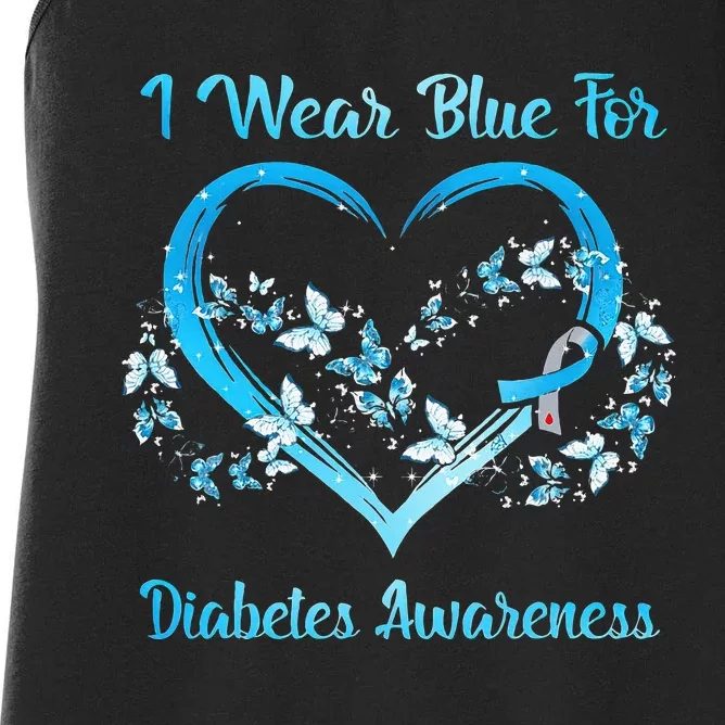 I Wear Blue For Diabetes Awareness MotherS Day Chritsmas Women's Racerback Tank