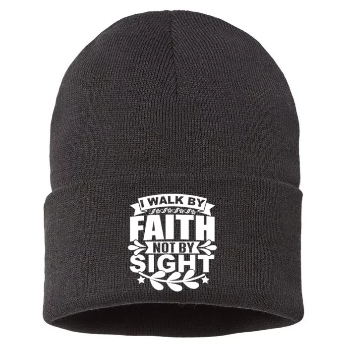 I Walk By Faith T Sustainable Knit Beanie