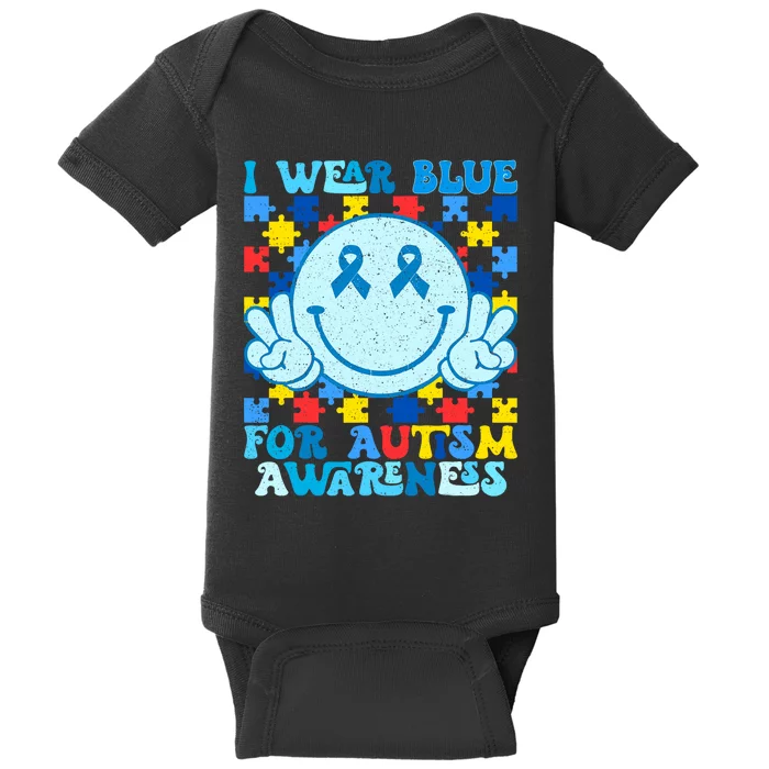 I Wear Blue For Autism Awareness Month Baby Bodysuit