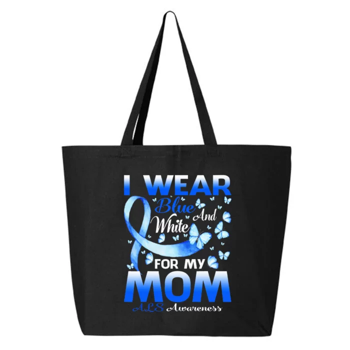 I Wear Blue And White For My Mom ALS Awareness 25L Jumbo Tote