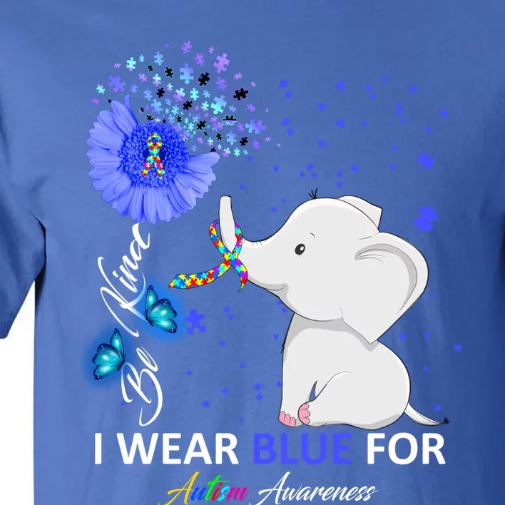 I Wear Blue Autism Awareness Gift Elephant Autism Awareness Gift Tall T-Shirt