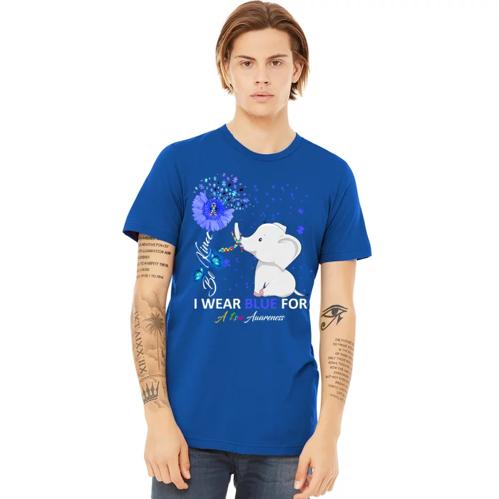 I Wear Blue Autism Awareness Gift Elephant Autism Awareness Gift Premium T-Shirt