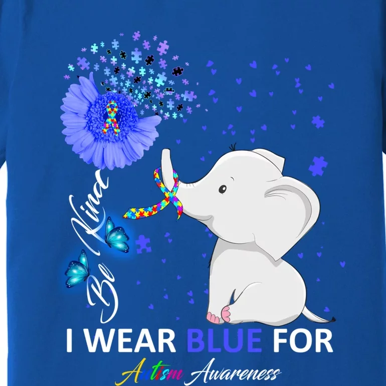 I Wear Blue Autism Awareness Gift Elephant Autism Awareness Gift Premium T-Shirt