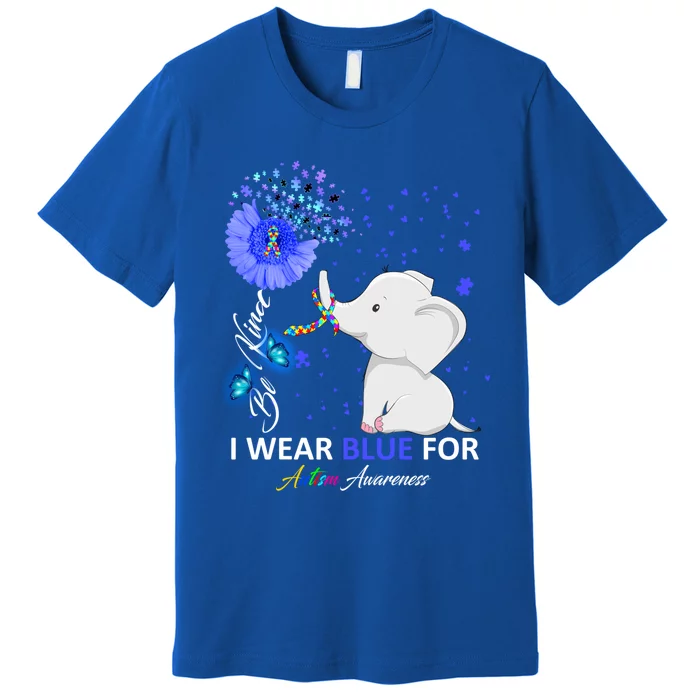 I Wear Blue Autism Awareness Gift Elephant Autism Awareness Gift Premium T-Shirt