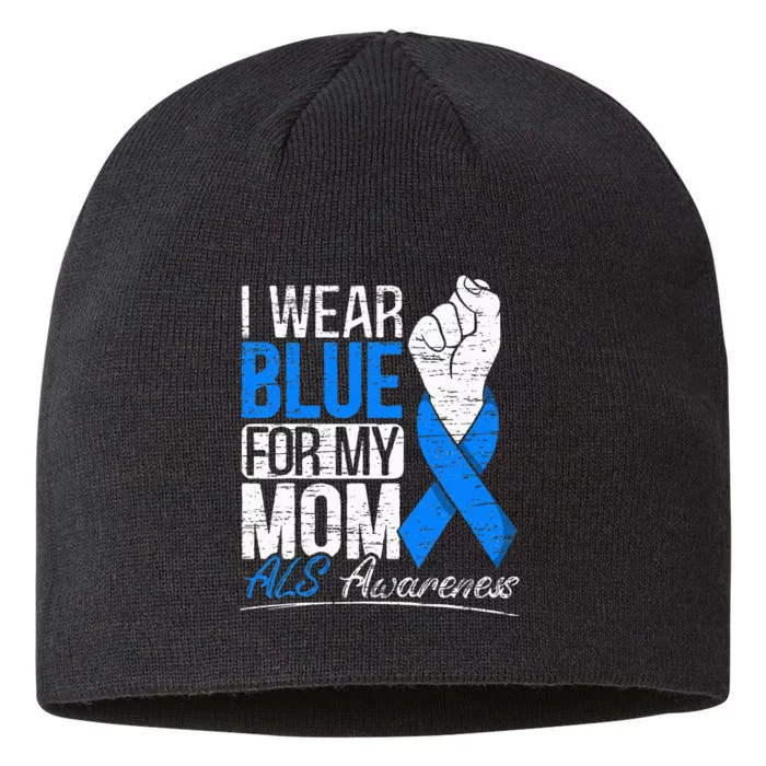 I Wear Blue For My Dad ALS Awareness Supporter Warrior 8 1/2in Sustainable Knit Beanie