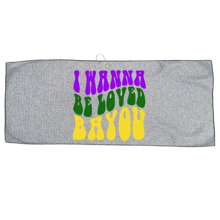 I Wanna Be Loved Bayou Mardi Gras Large Microfiber Waffle Golf Towel