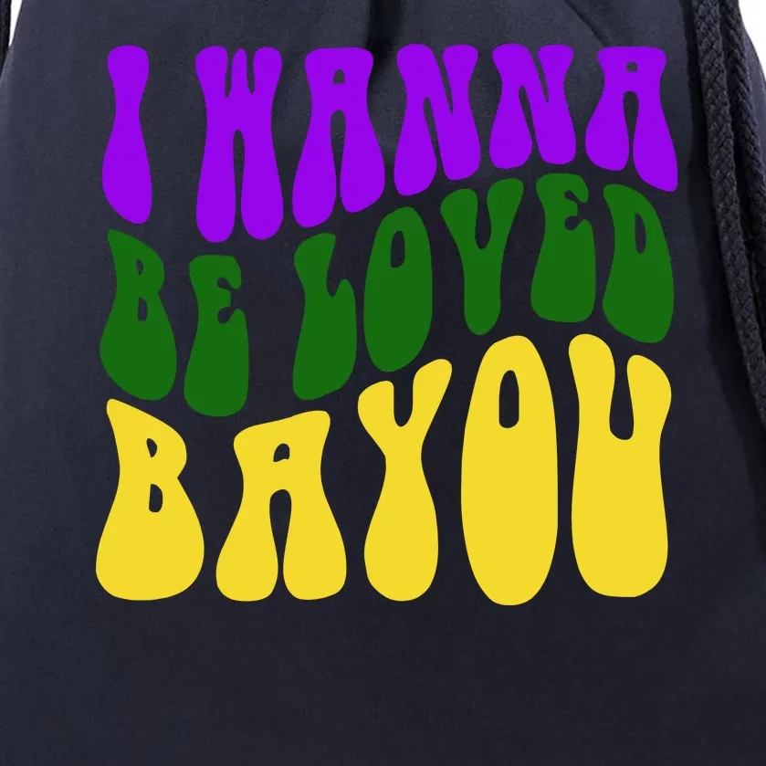 I Wanna Be Loved Bayou Mardi Gras Drawstring Bag