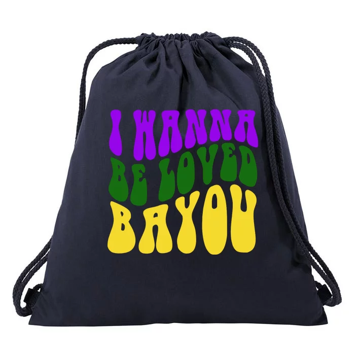 I Wanna Be Loved Bayou Mardi Gras Drawstring Bag