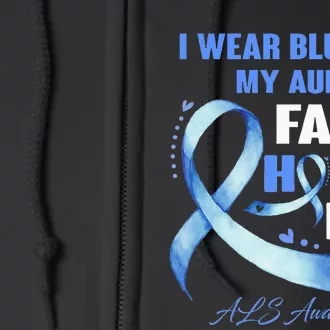 I Wear Blue For My Aunt Als Awareness Faith Hope Love Full Zip Hoodie