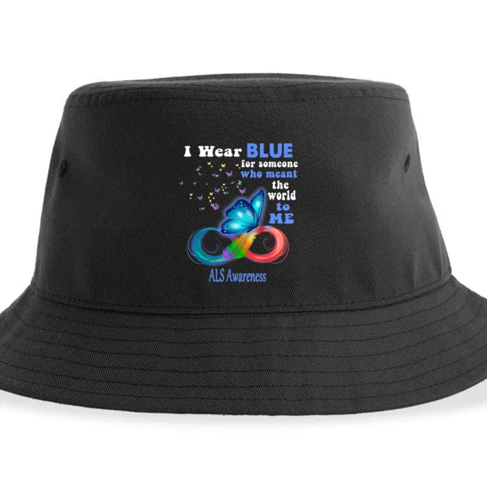 I Wear Blue ALS Awareness Sustainable Bucket Hat