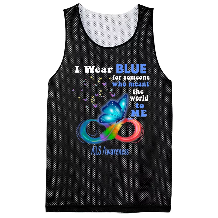 I Wear Blue ALS Awareness Mesh Reversible Basketball Jersey Tank