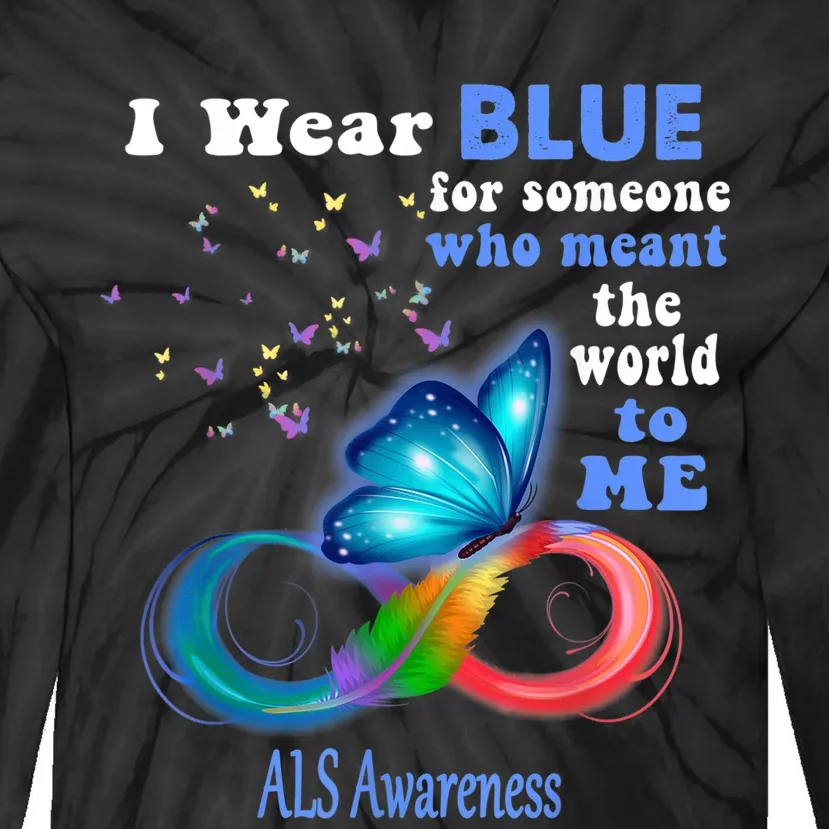 I Wear Blue ALS Awareness Tie-Dye Long Sleeve Shirt