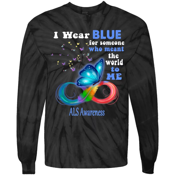 I Wear Blue ALS Awareness Tie-Dye Long Sleeve Shirt