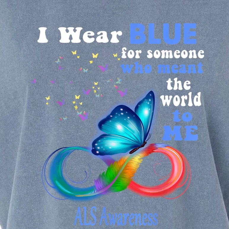 I Wear Blue ALS Awareness Garment-Dyed Women's Muscle Tee