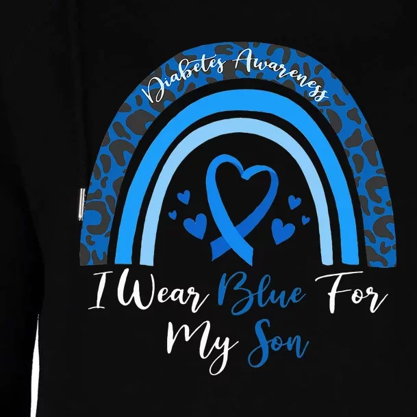 I Wear Blue For My Son Diabetes Awareness Month Gifts Womens Funnel Neck Pullover Hood