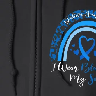 I Wear Blue For My Son Diabetes Awareness Month Gifts Full Zip Hoodie