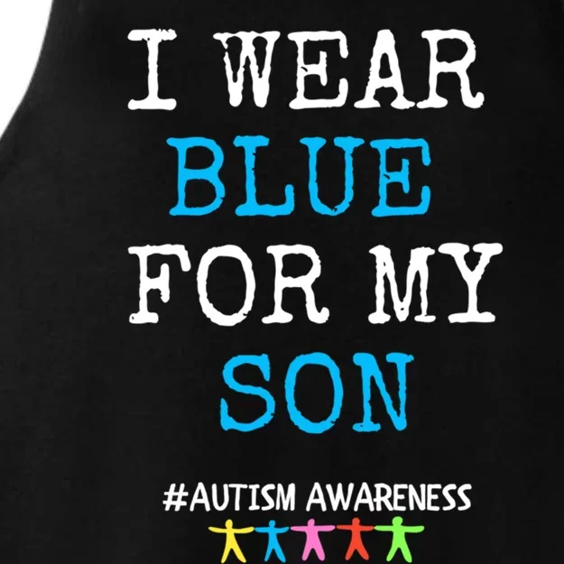 I Wear Blue For My Son Autism Awareness Month Gift Ladies Tri-Blend Wicking Tank