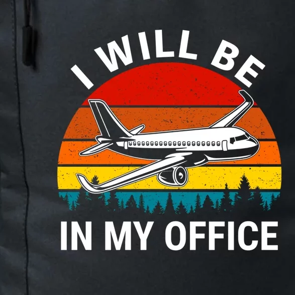 I Will Be In My Office Airliner Pilot Retro Jet Airplane Gift Daily Commute Backpack