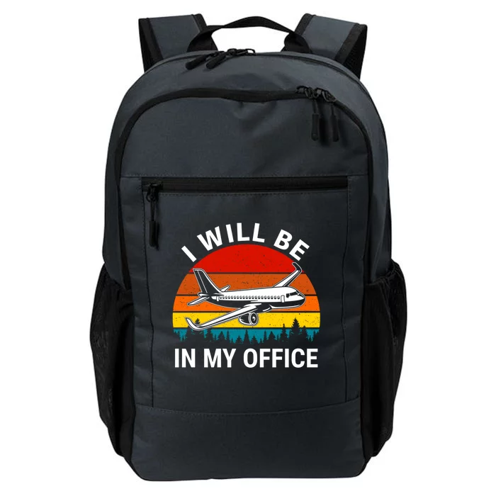 I Will Be In My Office Airliner Pilot Retro Jet Airplane Gift Daily Commute Backpack