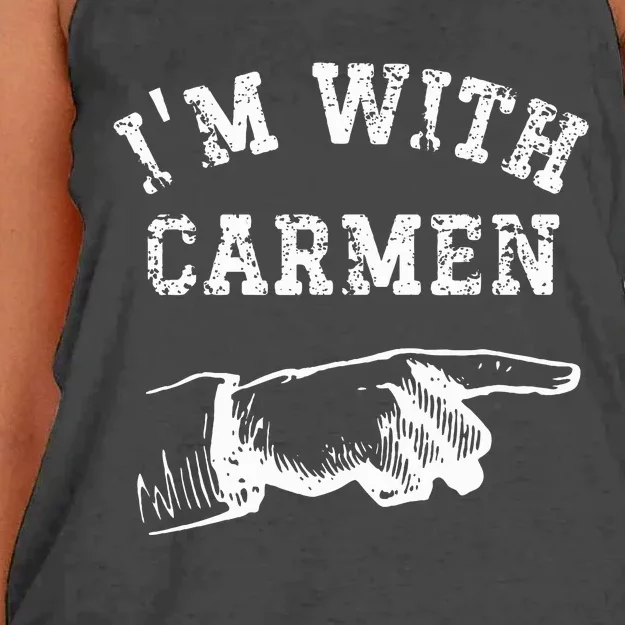 IM With Car Women's Knotted Racerback Tank