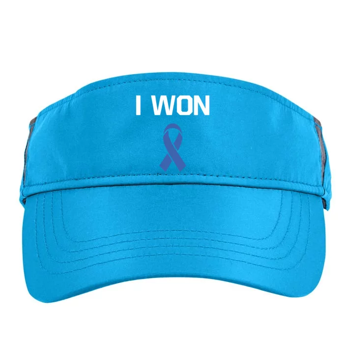 I Won Cute Gift Fighter Warrior Colon Cancer Awareness Cute Gift Adult Drive Performance Visor