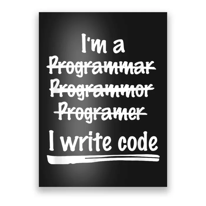 I Write Code Funny Programmer Poster