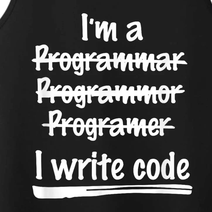 I Write Code Funny Programmer Performance Tank